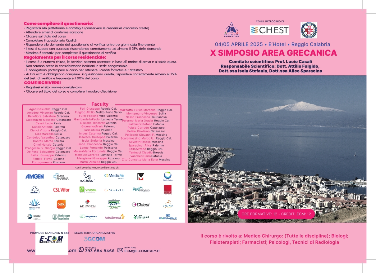 Course Image Test di verifica Convegno Residenziale 4 - 5 aprile 2025 " X SIMPOSIO AREA GRECANICA"