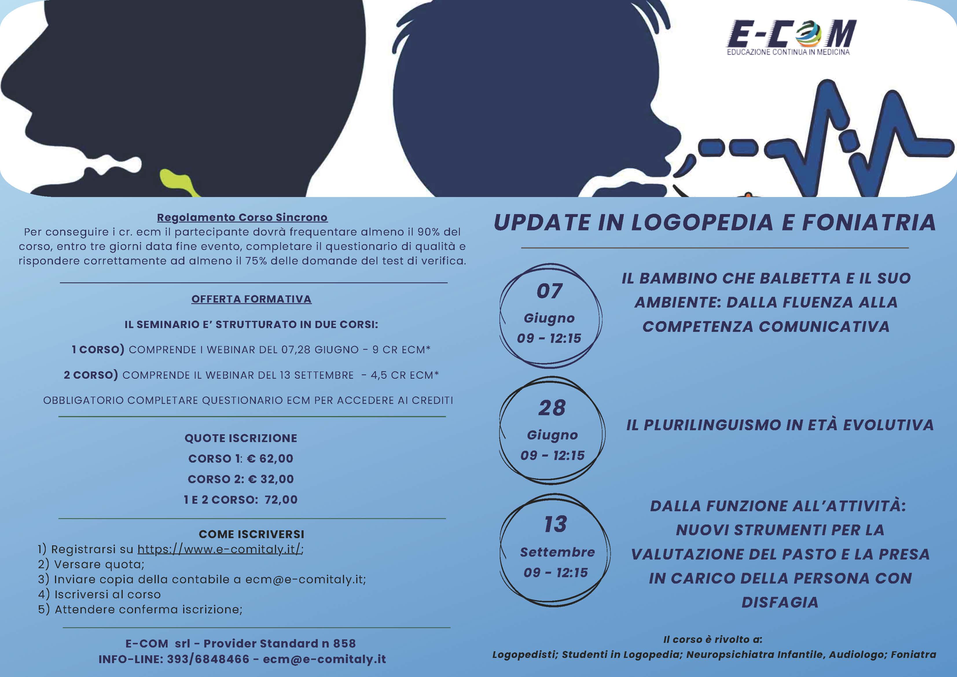 Course Image Corso ONLINE Sincrono - UPDATE IN LOGOPEDIA E FONIATRIA